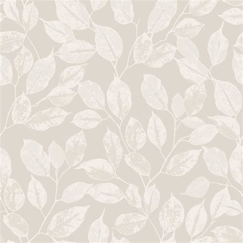 Rasch Floral Leaf Pattern Wallpaper Modern Metallic Silver Leaves Motif