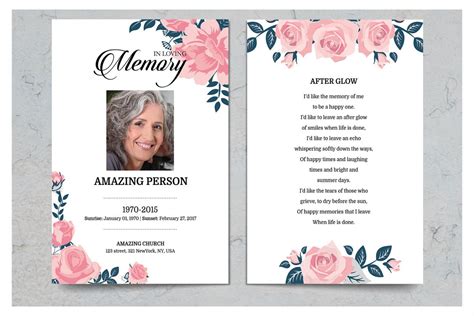 Funeral Prayer Card Template Flyer Template
