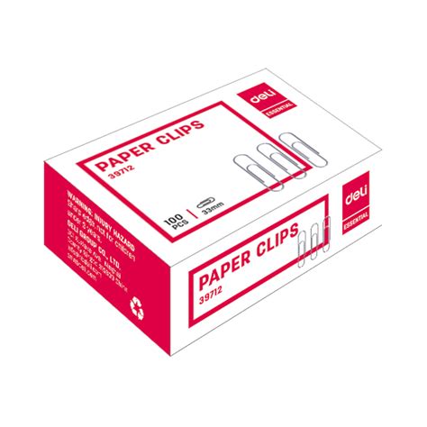 Deli Paper Clips 33mm 100 Pcs Per Box Spk Commerce Website