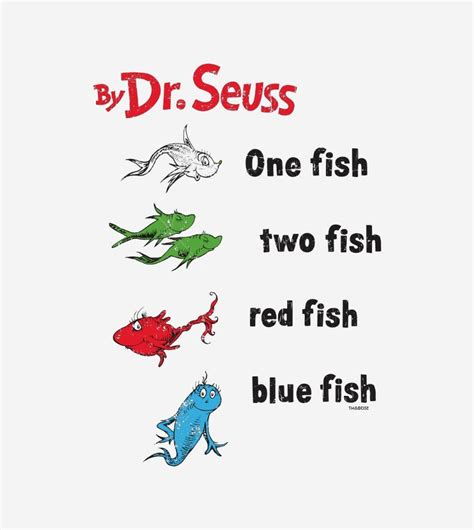Dr Seuss One Fish Two Fish Vintage Png Free Download Files For
