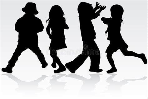 Dancing Children Silhouettes Stock Vector Illustration Of Silhouette