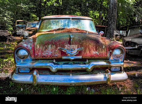 Rusted Junk Car In Old Car City In White Georgia Stock Photo Alamy