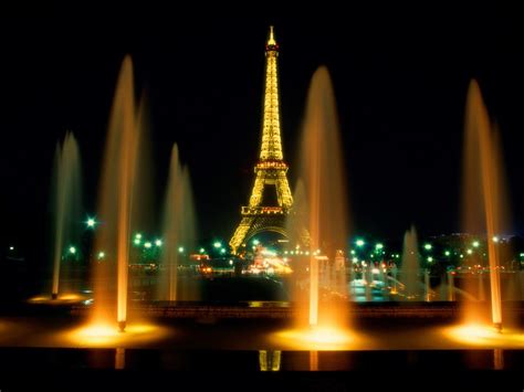 Paris Eiffel Tower At Night Building Traveling