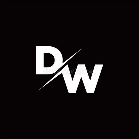 Dw Logo Letter Monogram Slash With Modern Logo Designs Template Stock