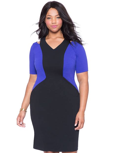 Cutout Colorblock Dress Womens Plus Size Dresses Eloquii Colorblock Dress Curvy