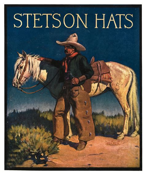 Lon Megargee Advertisement For Stetson Hats C 1920s Rodeo Poster