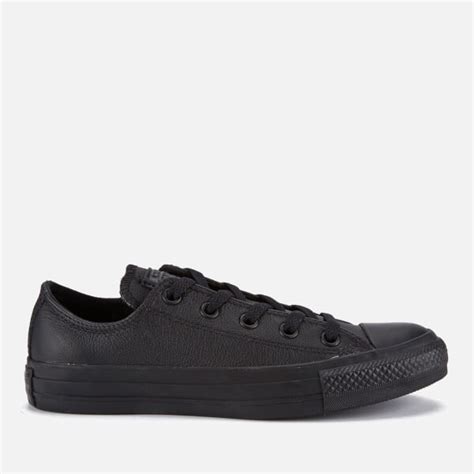 Converse Unisex Chuck Taylor All Star Ox Leather Trainers Black Monochrome Free Uk Delivery