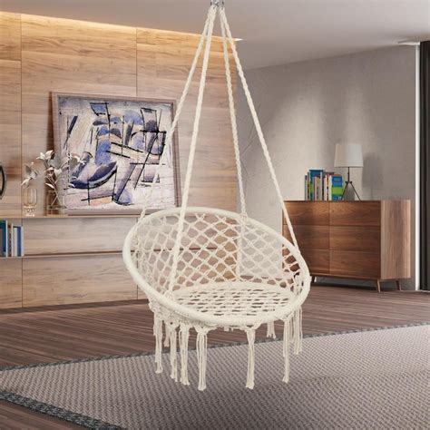 Salonmore Boho Style Rattan Chair Hanging Hammock Swing Chairs