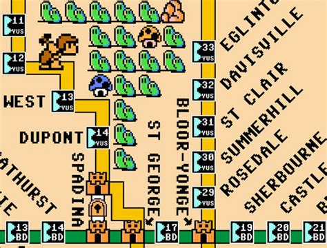 Toronto Subway Map In Super Mario Bros 3 Style