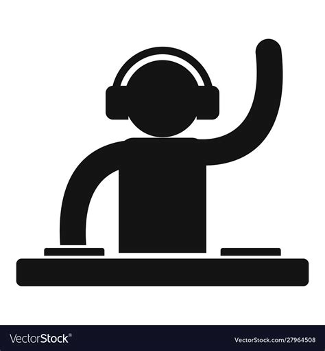Dj Party Icon Simple Style Royalty Free Vector Image