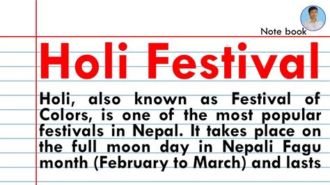 Essay On Holi Festival In English Youtube