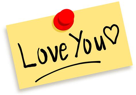 Clipart Thumbtack Note Love You