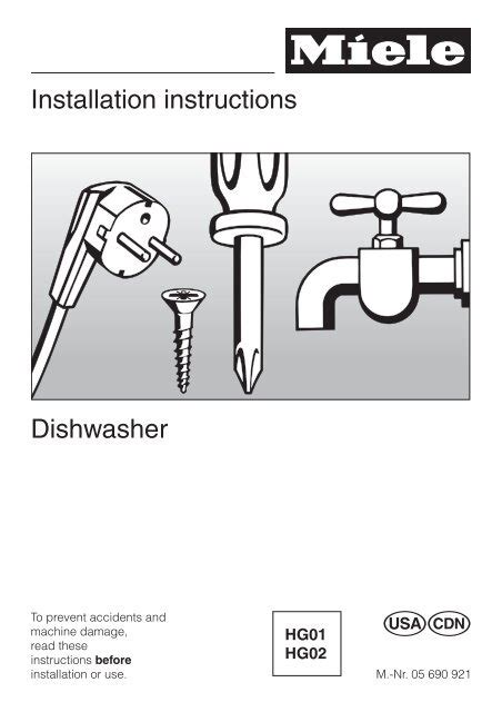 Installation Instructions Dishwasher Miele