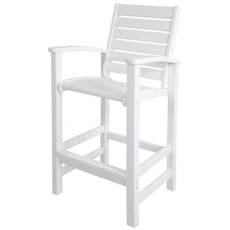 Shop in a variety of styles and colors to match your aesthetic. POLYWOOD Signature White Patio Bar Chair-1912-WH - The ...