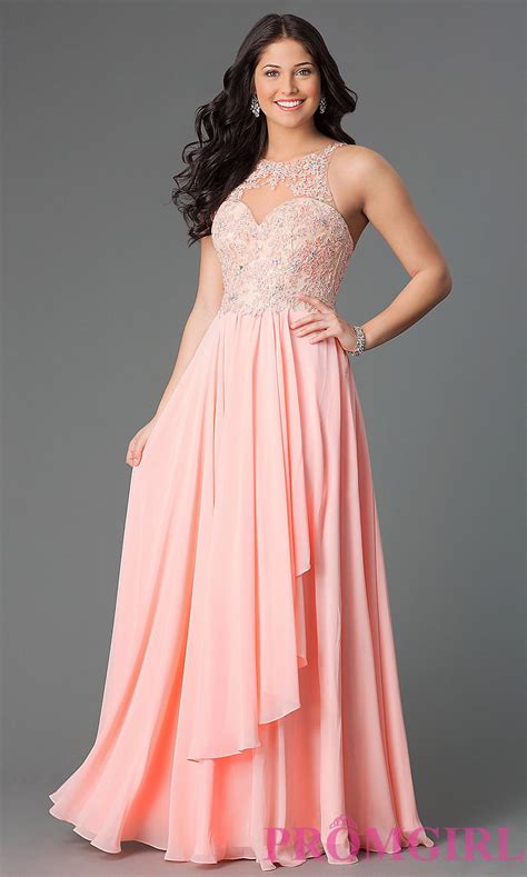 Floor Length Illusion Sweetheart Prom Dress With Lace Bodice Plus
