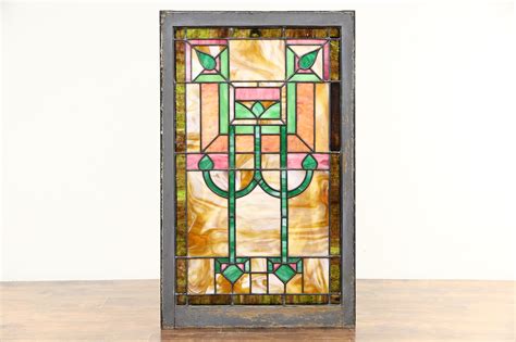 Victorian Antique 1890 Leaded Stained Glass Window Architectural Salvage