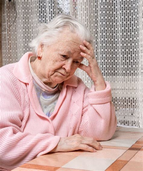 Old Sad Woman At Home Stock Photo Image 49651686
