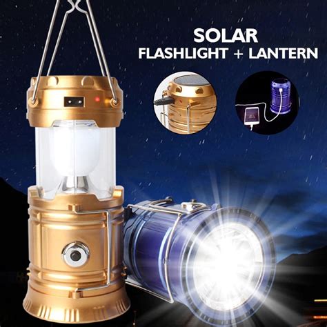 Solar Camping Lantern Emergency Led Light Built In Mobile Charger Sh