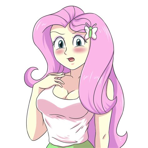 Safe Imported From Derpibooru Fluttershy Equestria Girls Blushing Breasts Busty