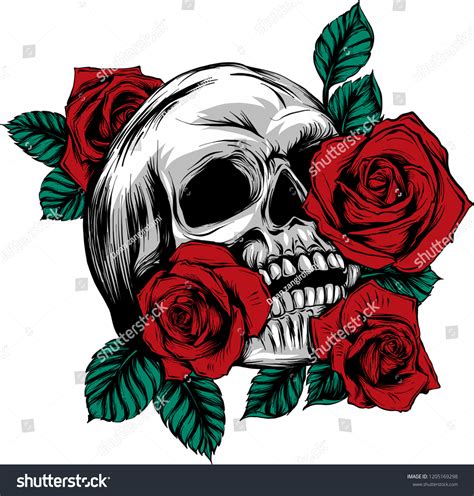 20920 Skull Roses Tattoo Images Stock Photos And Vectors Shutterstock