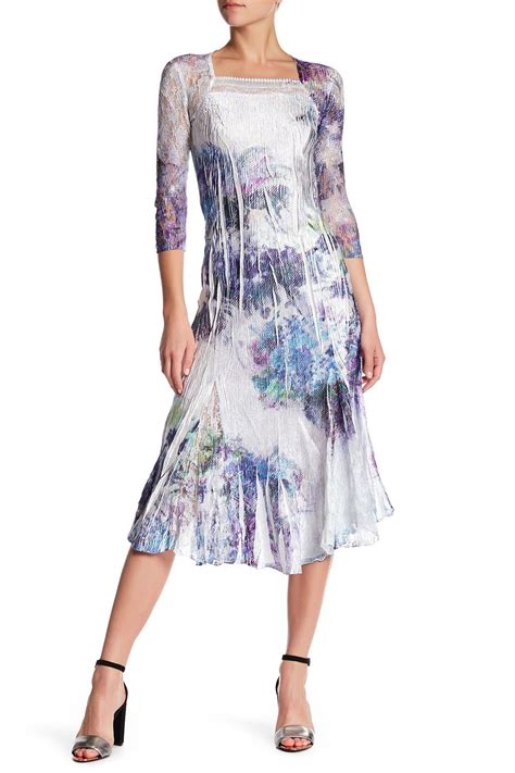 Lnl square neck side ruffle midi dress. KOMAROV | 3/4 Length Sleeve Square Neck Midi Dress (With ...