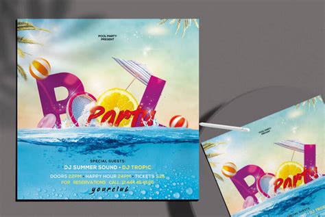 Summer Pool Party Free Flyer Template PSD Free PSD Templates