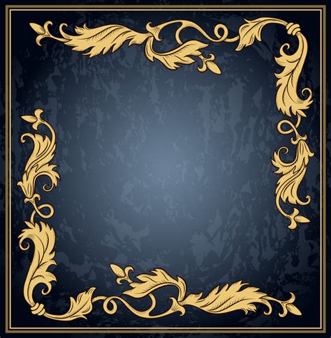Golden border black advertising background | gold and black background, framed wallpaper, business card design simple. Gold ornament frame with grunge background vector - Vector ...