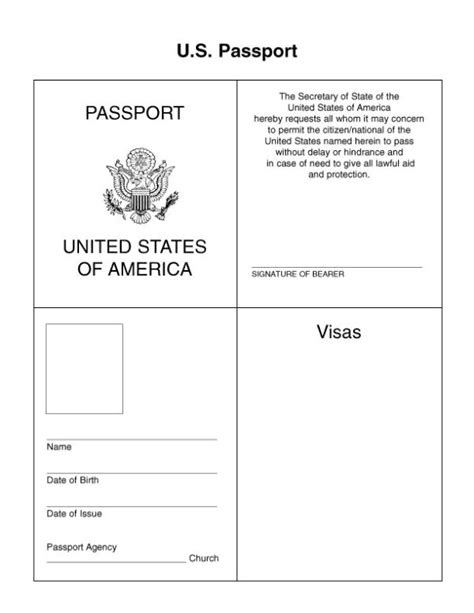 Image Result For Passport Template Passports For Kids Passport