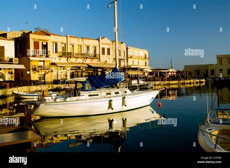 Venetian Harbour Rethymnon Crete Greece Stock Photo Alamy