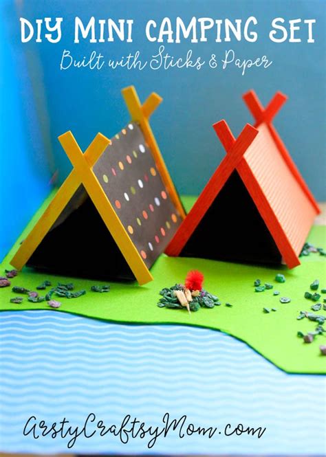 Diy Mini Camping Set Craft With Sticks And Paper