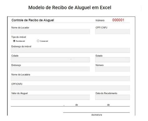 Recibo De Aluguel Excel Planilha De Recibo De Aluguel Sexiz Pix