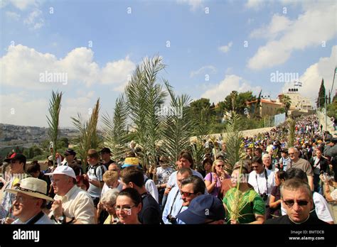 Israel Jerusalem Easter Palm Sunday Procession On The Mount Of