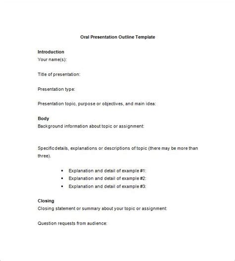 Presentation Outline Template Check More At