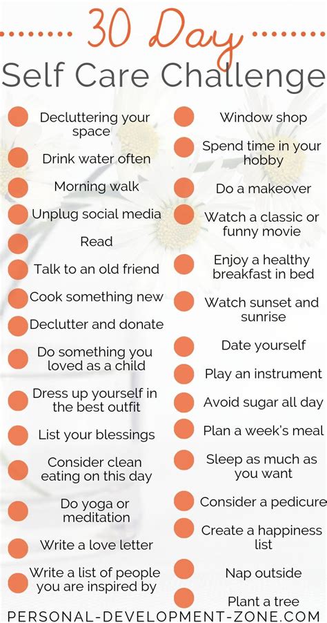 Incredible 30 Day Self Care Challenge Ideas 2021 Update Self