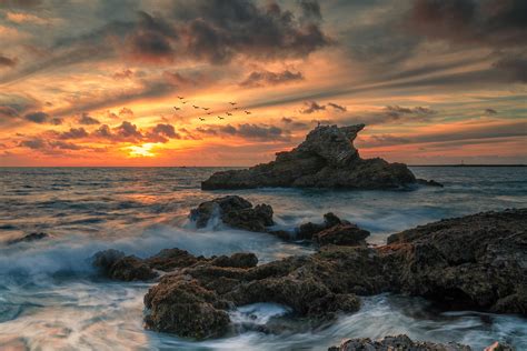Ocean Sunset 4k Ultra Hd Wallpaper Background Image 4000x2668 Id