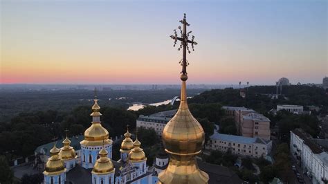 St Michaels Golden Domed Monastery In The Morning In Kyiv Ukraine