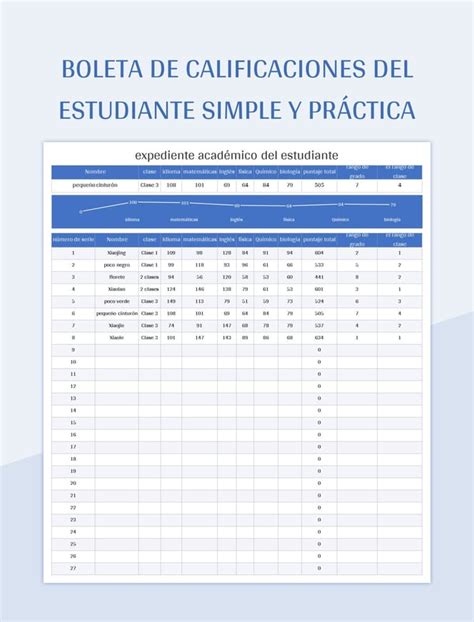 Plantilla De Formato Excel Boleta De Calificaciones Del Estudiante