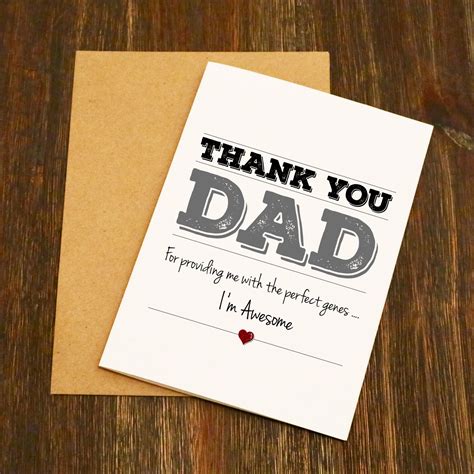 Thank You Dad Im Awesome Fathers Day Card Elliebeanprints