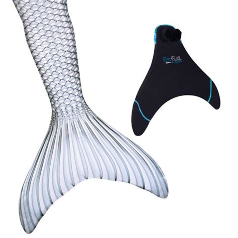 Silver Mermaid Tail For Swimming White Limited Edition Tail By Fin Fun