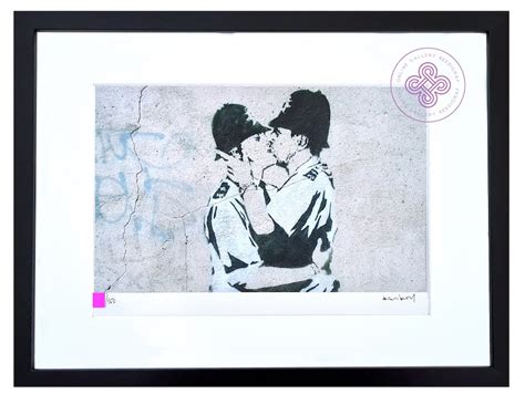 Banksy Signed Kissing Coppers Lithograph Certificate Etsy
