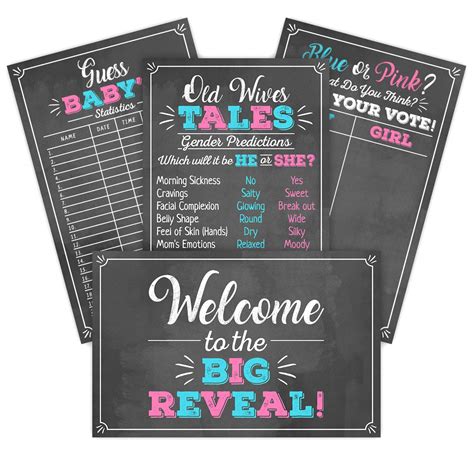 Buy Gender Reveal Party Game Decoration Kit Includes X S Old Wives Tales Voting