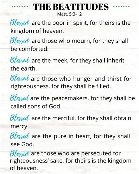 What Are The Beatitudes In The Bible Plus Free Printable In 2020
