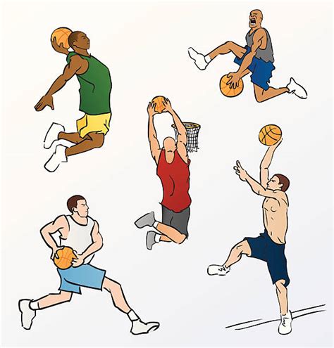 Drawing Of The Basketball Player Dunking Illustrations Royalty Free