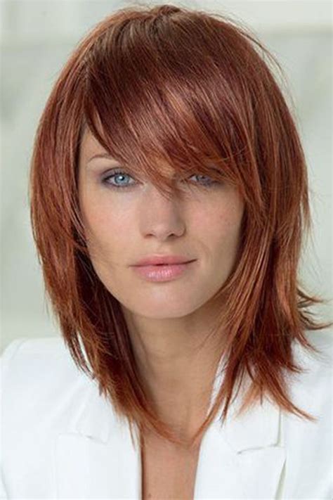 Natural Straight Women S Layered Hairstyle Medium Length Synthetic Hair