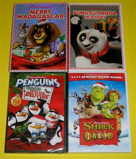 Holiday Dvd Lot Shrek Penguins Merry Madagascar Kung Fu Panda 2 Used 2 New Ebay