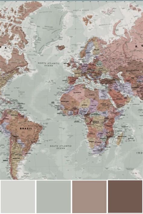 Giant World Map Mural Wallpaper Sqm In 2021 World Map Wallpaper