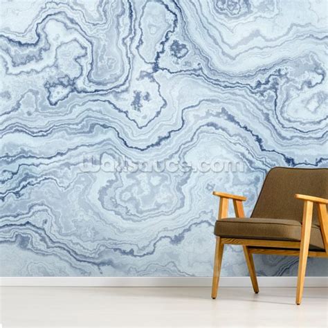 Light Blue Marble Wall Mural Wallsauce Uk