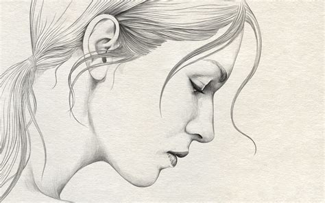 Side Profile Woman Sketch Hot Sex Picture