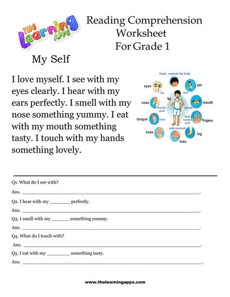 Reading Comprehension Worksheet Grade 1