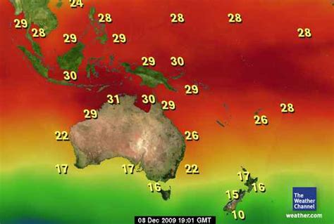 Maps Current Sea Temperature Around Nz And Australia Weatherwatch